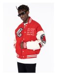 画像7: CHOIZE letter printed embroidered baseball uniform  BASEBALL JACKET blouson  ユニセックス 男女兼用 カラーレター刺繡 スタジアムジャンパー スタジャン MA-1 ボンバー ジャケット ブルゾン (7)