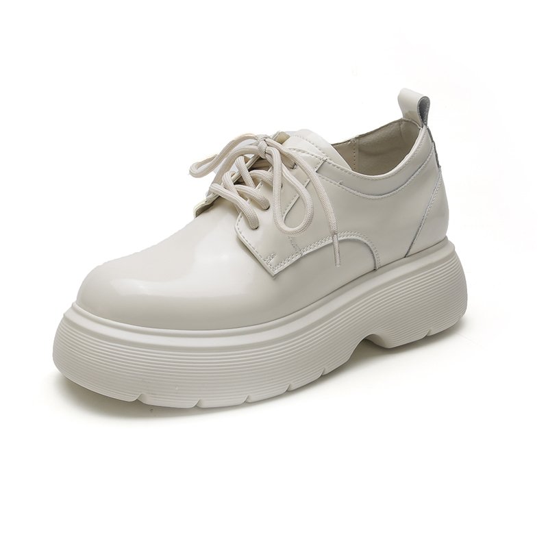 画像3: women's  Lace-up platform leather Oxford shoes　レースアップ厚底レザーオックスフォードシューズ  (3)