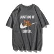 画像8: Unisex Tom and Jerry Big JUST DO IT LATER logo Print T-shirt ユニセックス 男女兼用 ペア トムとジェリー トム＆ジェリープリント 半袖 Tシャツ (8)