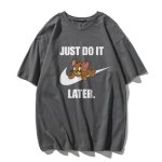 画像7: Unisex Tom and Jerry Big JUST DO IT LATER logo Print T-shirt ユニセックス 男女兼用 ペア トムとジェリー トム＆ジェリープリント 半袖 Tシャツ (7)
