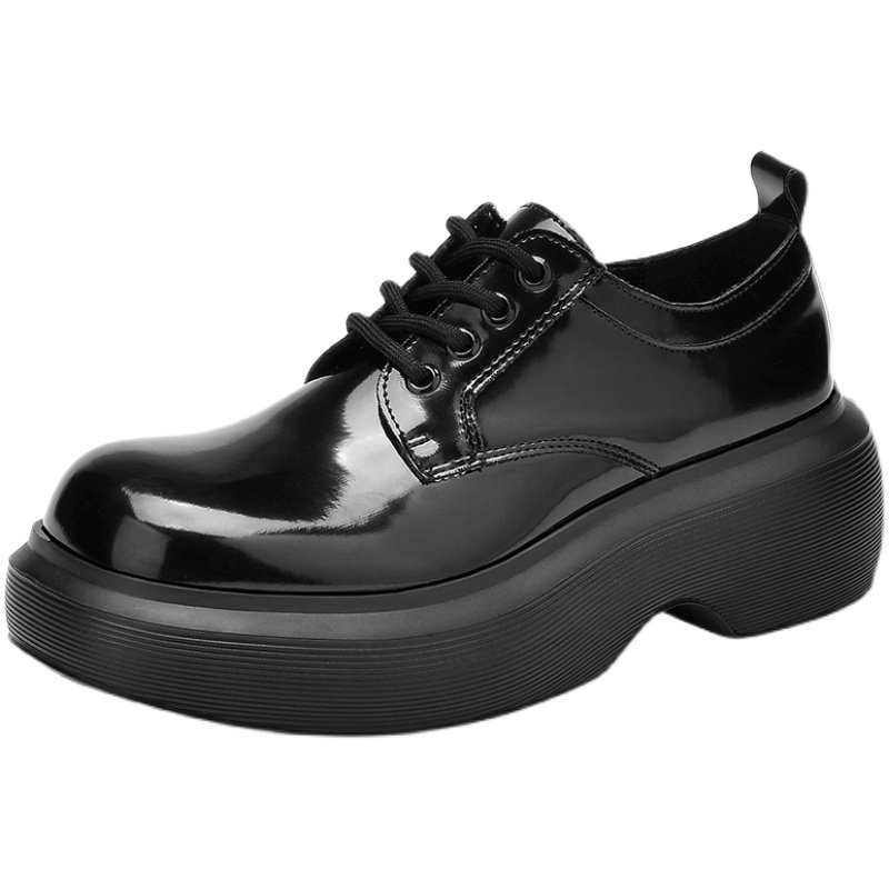 画像2: women's  Lace-up platform leather Oxford shoes　レースアップ厚底レザーオックスフォードシューズ  (2)