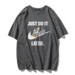 画像3: Unisex Tom and Jerry Big JUST DO IT LATER logo Print T-shirt ユニセックス 男女兼用 ペア トムとジェリー トム＆ジェリープリント 半袖 Tシャツ (3)