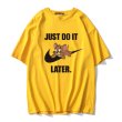 画像9: Unisex Tom and Jerry Big JUST DO IT LATER logo Print T-shirt ユニセックス 男女兼用 ペア トムとジェリー トム＆ジェリープリント 半袖 Tシャツ (9)