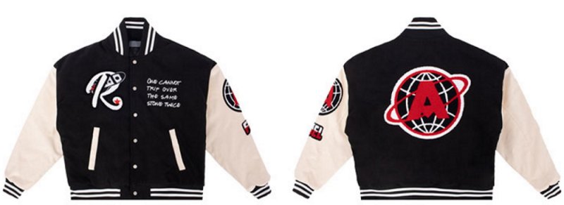 画像10: CHOIZE letter printed embroidered baseball uniform  BASEBALL JACKET blouson  ユニセックス 男女兼用 カラーレター刺繡 スタジアムジャンパー スタジャン MA-1 ボンバー ジャケット ブルゾン (10)