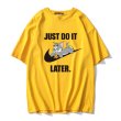 画像5: Unisex Tom and Jerry Big JUST DO IT LATER logo Print T-shirt ユニセックス 男女兼用 ペア トムとジェリー トム＆ジェリープリント 半袖 Tシャツ (5)