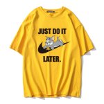 画像9: Unisex Tom and Jerry Big JUST DO IT LATER logo Print T-shirt ユニセックス 男女兼用 ペア トムとジェリー トム＆ジェリープリント 半袖 Tシャツ (9)