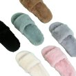 画像1: Unisex Faux sheep fur sandal slippers slide 男女兼用 キッズサイズあり フェイクムートン シープスキンファー エコファー モコモコ サンダル スリッパ  (1)