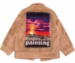 画像1: sunset hand-painted freeze Jacket blouson  ユニセックス 男女兼用 サンセットペイントフリースジャケット  ブルゾン (1)
