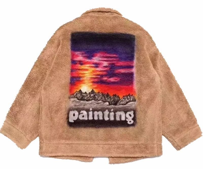 画像1: sunset hand-painted freeze Jacket blouson  ユニセックス 男女兼用 サンセットペイントフリースジャケット  ブルゾン (1)