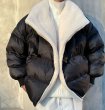 画像7: big lapel lamb wool cotton jacket down Jacket blouson  ユニセックス 男女兼用ビッグラペルビッグラペル ダウンジャケット  ブルゾン コート (7)