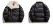 画像4: big lapel lamb wool cotton jacket down Jacket blouson  ユニセックス 男女兼用ビッグラペルビッグラペル ダウンジャケット  ブルゾン コート (4)