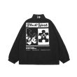 画像2: Jigsaw puzzle stand-up collar fleece jacket blouson  ユニセックス 男女兼用 ジグソーパズルプリント スタンドアップ フリースジャケット  ブルゾン (2)