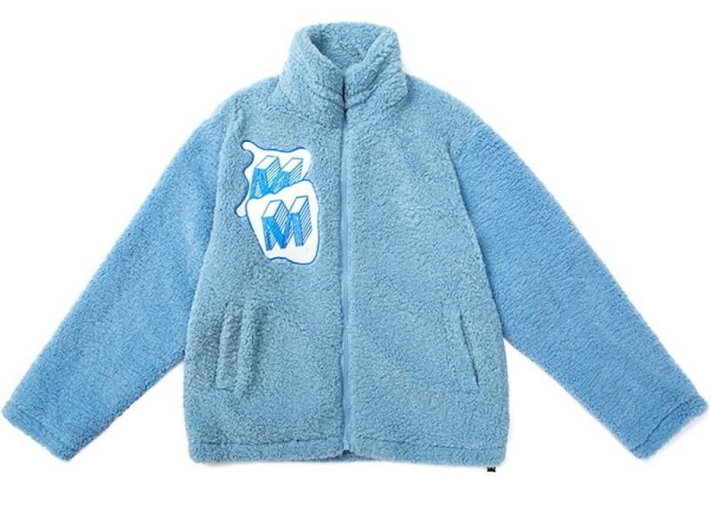 画像7: MEDM lamb wool stand-up collar fleece jacket blouson  ユニセックス 男女兼用 MEDMラムウールMMロゴ スタンドアップ フリースジャケット  ブルゾン (7)