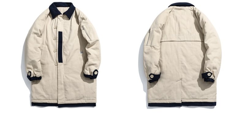 画像3: men and women trendy warm workwear coat ユニセックス 男女兼用ウォームワークコットンミドル丈コート (3)