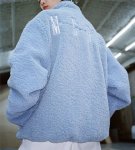 画像3: MEDM lamb wool stand-up collar fleece jacket blouson  ユニセックス 男女兼用 MEDMラムウールMMロゴ スタンドアップ フリースジャケット  ブルゾン (3)