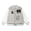 画像3: cartoon avatar leather sleeve BASEBALL JACKET baseball uniform jacket blouson  ユニセックス 男女兼用ボーイアバターエンブレムスタジアムジャンパー スタジャン MA-1 ボンバー ジャケット ブルゾン (3)