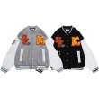 画像5: breasted stitching leather sleeve BASEBALL JACKET baseball uniform jacket blouson  ユニセックス 男女兼用ブレストステッチエンブレムスタジアムジャンパー スタジャン MA-1 ボンバー ジャケット ブルゾン (5)