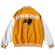 画像5: extreme cause leather sleeve BASEBALL JACKET baseball uniform jacket blouson  ユニセックス 男女兼用extreme cause&ERロゴエンブレムスタジアムジャンパー スタジャン MA-1 ボンバー ジャケット ブルゾン (5)