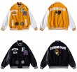 画像6: SALE セール extreme cause leather sleeve BASEBALL JACKET baseball uniform jacket blouson  ユニセックス 男女兼用extreme cause&ERロゴエンブレムスタジアムジャンパー スタジャン MA-1 ボンバー ジャケット ブルゾン (6)