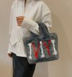 画像9: Plush portable small Tote shoulder bag 　ファーロゴ入りトート ショルダーバッグ (9)