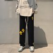 画像4: Unisex Star LOGO straight-leg pants trousers sweat Pants 　男女兼用ユニセックス スターエンブレム付きスウェットパンツ (4)