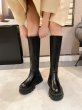画像3: Chunky sole leather long boots  　チャンキーソールサイドゴアレザーロングブーツ (3)