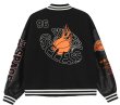 画像5: Basketball emblem  leather sleeve BASEBALL JACKET baseball uniform jacket blouson  ユニセックス 男女兼用バスケットボールエンブレムスタジアムジャンパー スタジャン MA-1 ボンバー ジャケット ブルゾン (5)