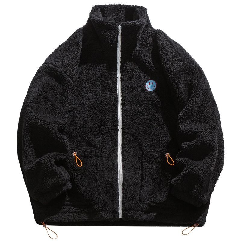 画像6: rainbow &Smile embroidery stand-up collar  fleece jacket blouson  ユニセックス 男女兼用レインボー&スマイルラペルフリースジャケット  ブルゾン (6)