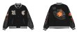 画像2: Basketball emblem  leather sleeve BASEBALL JACKET baseball uniform jacket blouson  ユニセックス 男女兼用バスケットボールエンブレムスタジアムジャンパー スタジャン MA-1 ボンバー ジャケット ブルゾン (2)