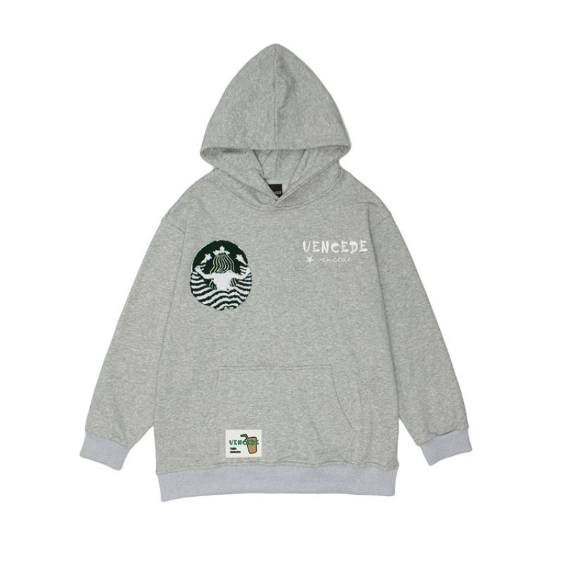 画像3: Unisex vencede Hoodie sweater Pullover  ユニセックス 男女兼用vencede&刺繍付きフーディー パーカー (3)