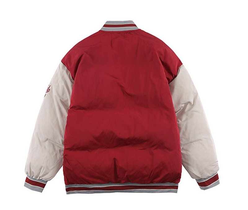 画像4: graffiti letter printing cotton-padded jacket BASEBALL JACKET baseball uniform jacket blouson  ユニセックス 男女兼用 アメリカングラフィティレタープリントコットンパッド入りスタジアムジャンパー スタジャン MA-1 ボンバー ジャケット ブルゾン (4)