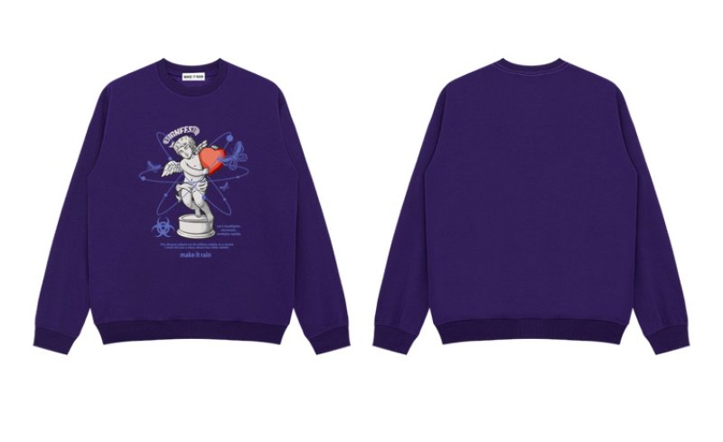 画像9: Unisex  heart& Angel Print Sweat Pullover  ユニセックス 男女兼用 ハート&エンジェルプリントスウェットプルオーバープルオーバー (9)