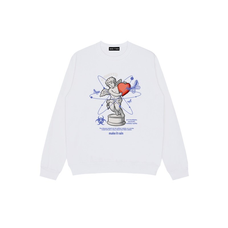 画像3: Unisex  heart& Angel Print Sweat Pullover  ユニセックス 男女兼用 ハート&エンジェルプリントスウェットプルオーバープルオーバー (3)
