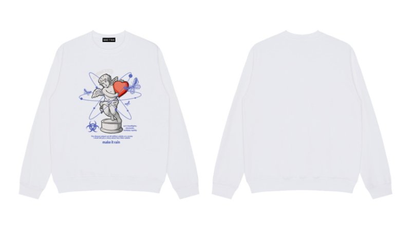 画像8: Unisex  heart& Angel Print Sweat Pullover  ユニセックス 男女兼用 ハート&エンジェルプリントスウェットプルオーバープルオーバー (8)