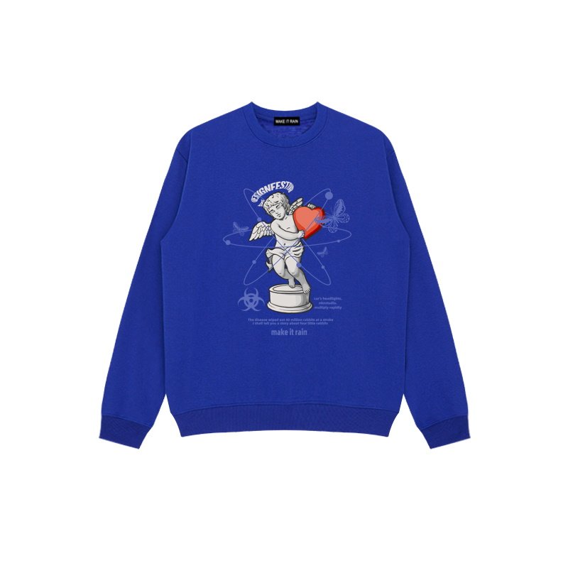 画像2: Unisex  heart& Angel Print Sweat Pullover  ユニセックス 男女兼用 ハート&エンジェルプリントスウェットプルオーバープルオーバー (2)