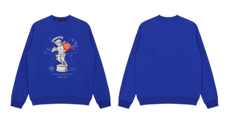 画像7: Unisex  heart& Angel Print Sweat Pullover  ユニセックス 男女兼用 ハート&エンジェルプリントスウェットプルオーバープルオーバー (7)