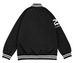 画像4: letter embroidery stand-up collar BASEBALL JACKET baseball uniform jacket blouson  ユニセックス 男女兼用 レター刺繡スタンドカラースタジアムジャンパー スタジャン MA-1 ボンバー ジャケット ブルゾン (4)