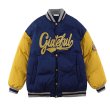 画像3: graffiti letter printing cotton-padded jacket BASEBALL JACKET baseball uniform jacket blouson  ユニセックス 男女兼用 アメリカングラフィティレタープリントコットンパッド入りスタジアムジャンパー スタジャン MA-1 ボンバー ジャケット ブルゾン (3)