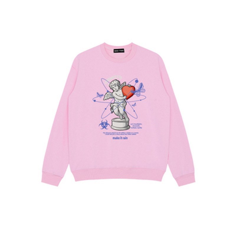 画像5: Unisex  heart& Angel Print Sweat Pullover  ユニセックス 男女兼用 ハート&エンジェルプリントスウェットプルオーバープルオーバー (5)