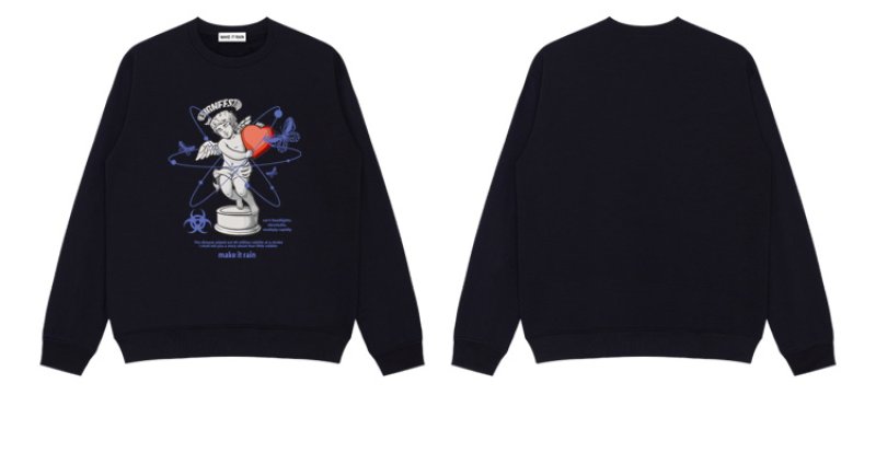 画像6: Unisex  heart& Angel Print Sweat Pullover  ユニセックス 男女兼用 ハート&エンジェルプリントスウェットプルオーバープルオーバー (6)