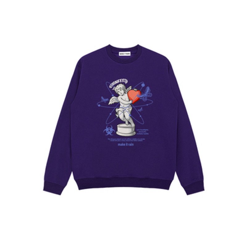 画像4: Unisex  heart& Angel Print Sweat Pullover  ユニセックス 男女兼用 ハート&エンジェルプリントスウェットプルオーバープルオーバー (4)