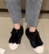 画像3:  Fur flat Baotou half slippers sandals　フラットフォー  モコモコウォーム サンダル スリッパ ミュール (3)