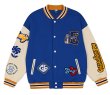 画像1: Bear embroideryBASEBALL JACKET baseball uniform jacket blouson  ユニセックス 男女兼用 ベア 熊 刺繍スタジアムジャンパー スタジャン MA-1 ボンバー ジャケット ブルゾン (1)