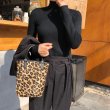画像3: wind plush leopard patternTote bag 　ファーレオパード ヒョウ柄トートバッグ  (3)
