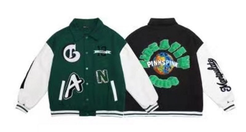 画像6: Pink Pink Circle & Earth Embroidery BASEBALL JACKET baseball uniform jacket blouson  ユニセックス 男女兼用ピンクピンクサークル&地球アース刺繡スタジアムジャンパー スタジャン MA-1 ボンバー ジャケット ブルゾン (6)
