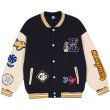 画像2: Bear embroideryBASEBALL JACKET baseball uniform jacket blouson  ユニセックス 男女兼用 ベア 熊 刺繍スタジアムジャンパー スタジャン MA-1 ボンバー ジャケット ブルゾン (2)