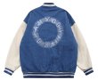 画像3: Circle alphabet graphic logo BASEBALL JACKET baseball uniform jacket blouson  ユニセックス 男女兼用サークルアルファベットグラフィックロゴスタジアムジャンパー スタジャン MA-1 ボンバー ジャケット ブルゾン (3)