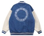 画像3: Circle alphabet graphic logo BASEBALL JACKET baseball uniform jacket blouson  ユニセックス 男女兼用サークルアルファベットグラフィックロゴスタジアムジャンパー スタジャン MA-1 ボンバー ジャケット ブルゾン (3)