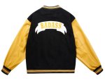 画像2: badass &Dice Embroidery BASEBALL JACKET baseball uniform jacket blouson  ユニセックス 男女兼用badass&Diceサイコロ刺繡スタジアムジャンパー スタジャン MA-1 ボンバー ジャケット ブルゾン (2)