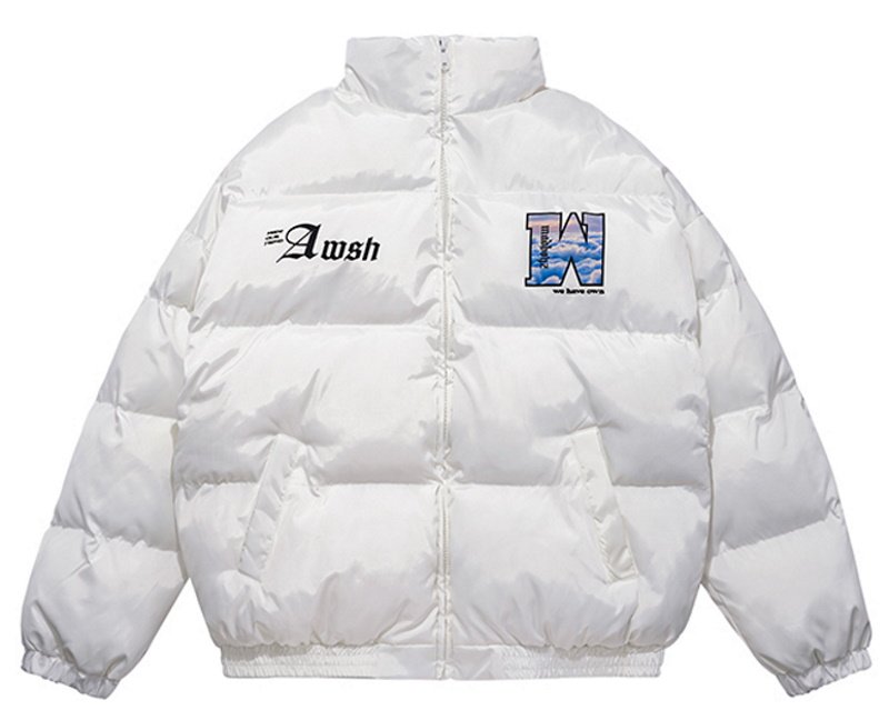 画像5: Circle alphabet logo print down jacket blouson  ユニセックス 男女兼用サークルアルファベットロゴプリントダウンジャケット  ブルゾン (5)